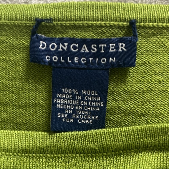 DONCASTER COLLECTION 100% WOOL SCOOP NECK LONG SLEEVE BLOUSE SIZE L - Picture 6 of 7